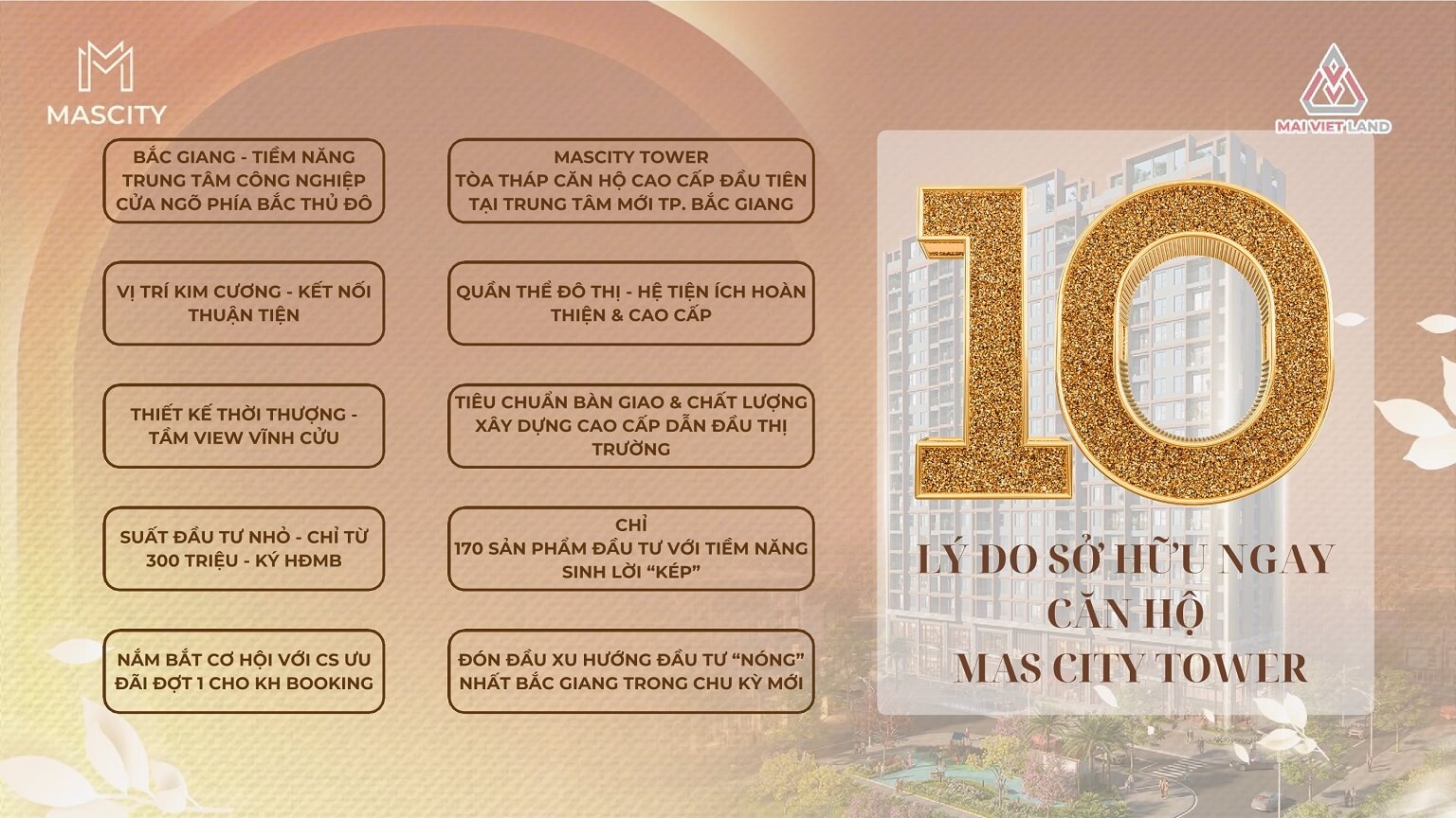 10 lý do nên mua chung cư mascity tower bắc giang