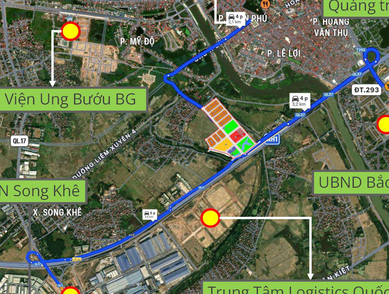 vị trí dự án the metropolitan bắc giang